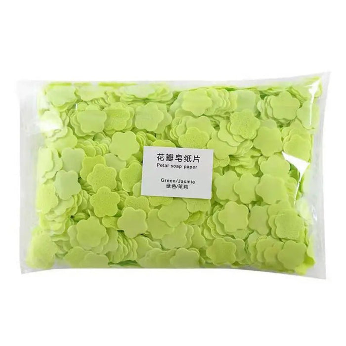 1000 stuks/1 set Draagbare Wegwerpzeeppapier Mini Reinigingshandzeep Papieren Geurende Plak Wassen Bad Reizen Kleine Zeep - Bivakshop