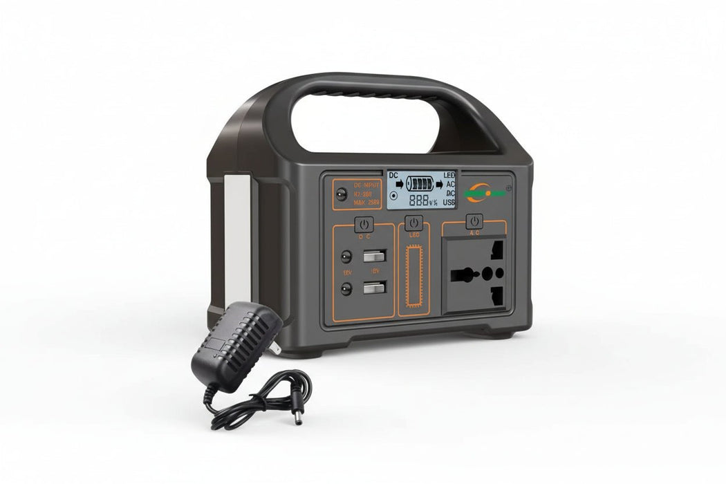 100W Draagbare Power Station – Compacte Accu Generator – LED Noodverlichting & Solar Powerbank - Bivakshop