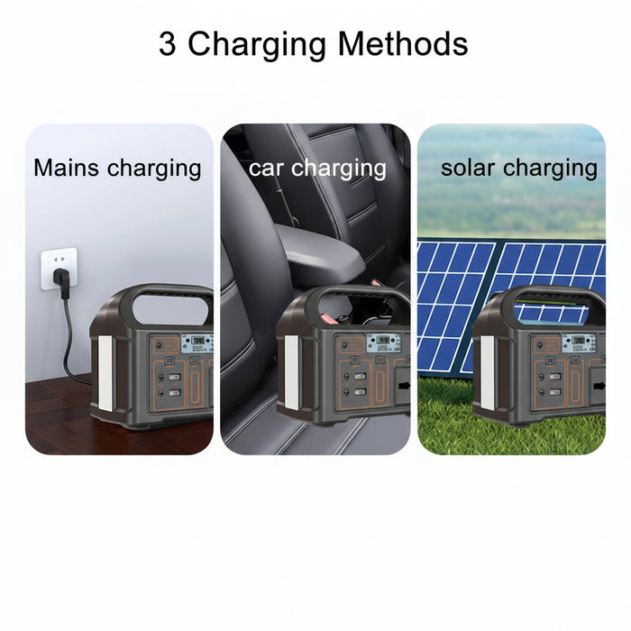 100W Draagbare Power Station – Compacte Accu Generator – LED Noodverlichting & Solar Powerbank - Bivakshop