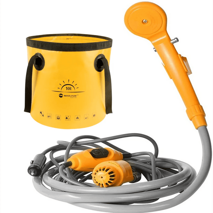 12V elektrische draagbare campingdouche met opbergtas - Compact & veelzijdig voor outdoorgebruik - Bivakshop