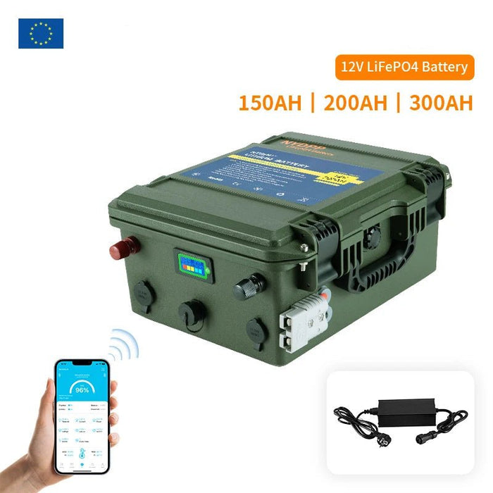 12V LiFePO4 Batterij – 150Ah / 200Ah / 300Ah – Lithium - ijzerfosfaat voor Motor & Energieopslag - Bivakshop