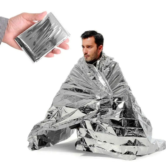 130x210cm nooddeken - Thermische zilverfolie deken - Warmtebehoud en waterdicht voor noodsituaties en kamperen - Bivakshop