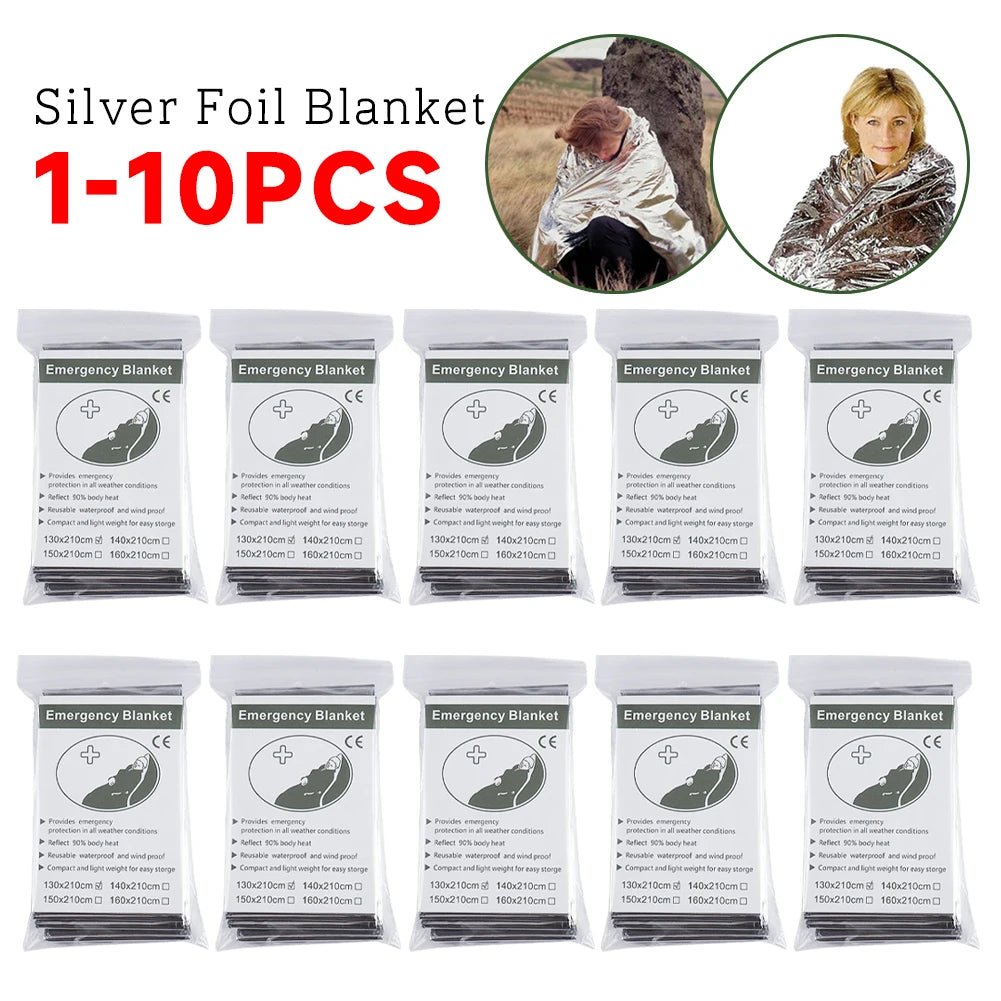 130x210cm nooddeken - Thermische zilverfolie deken - Warmtebehoud en waterdicht voor noodsituaties en kamperen - Bivakshop