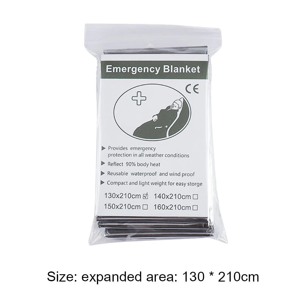 130x210cm nooddeken - Thermische zilverfolie deken - Warmtebehoud en waterdicht voor noodsituaties en kamperen - Bivakshop