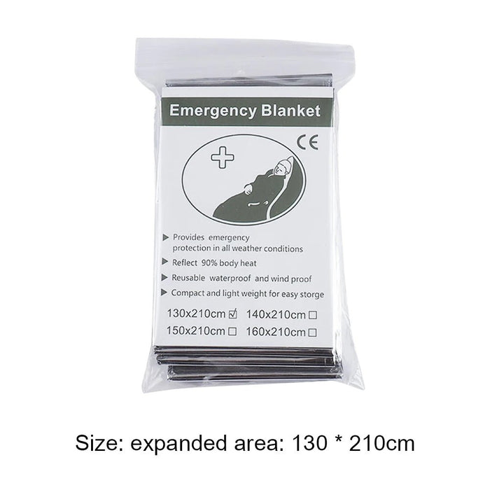 130x210cm nooddeken - Thermische zilverfolie deken - Warmtebehoud en waterdicht voor noodsituaties en kamperen - Bivakshop