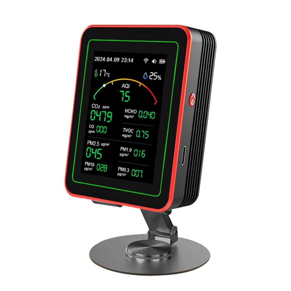15 - in - 1 slimme luchtkwaliteitsmeter – WiFi CO2/CO/TVOC/PM2.5/HCHO detector met temperatuur & vochtigheidsweergave - Bivakshop