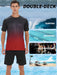 2 delige heren zomeroutfit - Heren ombre t shirt met korte mouwen - Effen shorts zakken - Bivakshop