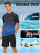 2 delige heren zomeroutfit - Heren ombre t shirt met korte mouwen - Effen shorts zakken - Bivakshop