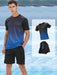 2 delige heren zomeroutfit - Heren ombre t shirt met korte mouwen - Effen shorts zakken - Bivakshop