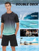 2 delige heren zomeroutfit - Heren ombre t shirt met korte mouwen - Effen shorts zakken - Bivakshop
