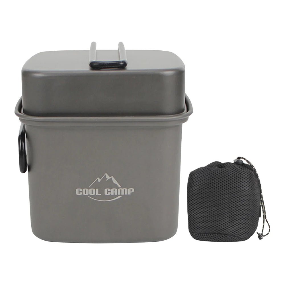 2 - in - 1 camping kookset – Opvouwbare vierkante pan en kookpot van aluminiumlegering - Bivakshop
