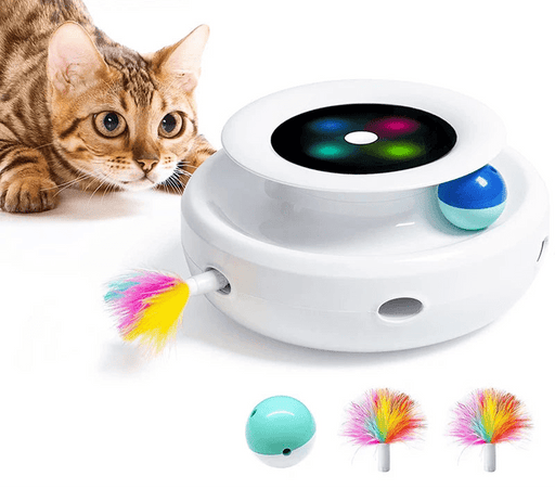 2 - in - 1 Elektronisch speelgoed voor katten & honden – Veer en bal actie - Bivakshop