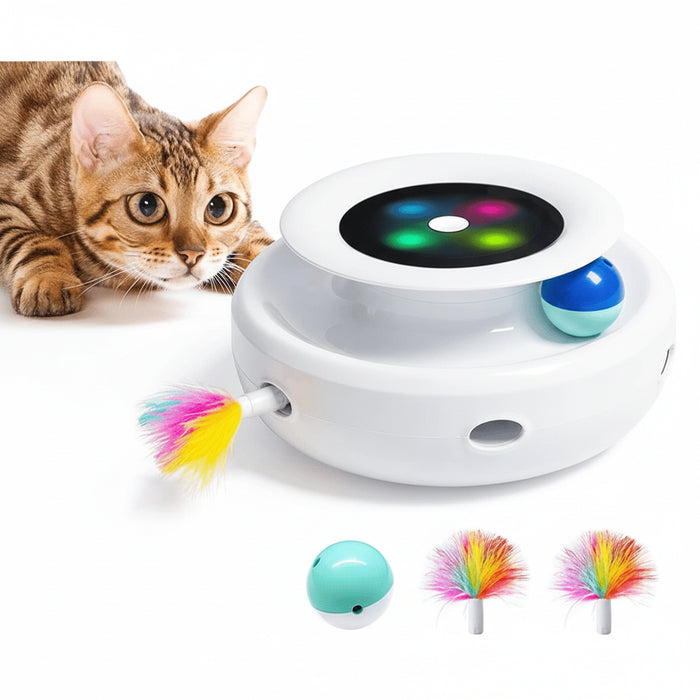 Slim interactief kattenspeelgoed met veren en ballen