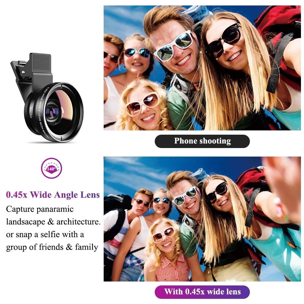 2 in 1 fisheye en groothoeklens - Met telefoonclip - Voor iphone en xiaomi redmi - Bivakshop