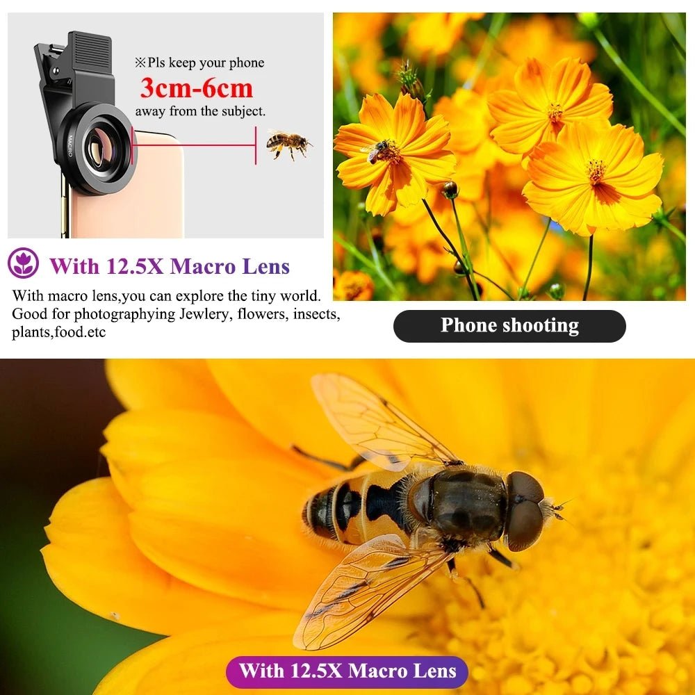 2 in 1 fisheye en groothoeklens - Met telefoonclip - Voor iphone en xiaomi redmi - Bivakshop