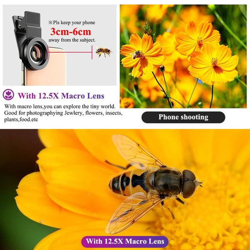 2 in 1 fisheye en groothoeklens - Met telefoonclip - Voor iphone en xiaomi redmi - Bivakshop