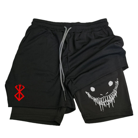 2-in-1 sportshorts heren - Sneldrogende fitness & hardloopshorts met dubbele laag - Bivakshop