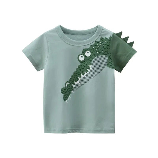 2024 zomer kinderen 3d cartoon t shirt - Dinosaurus haai animal print - Kinderkleding - Bivakshop