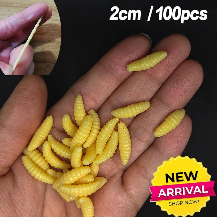 20PCS - 100pcs Lifelike Red Worm Soft Lure Earthworm ice winter Fishing Silicone Artificial Bait Fishy Shrimp Additive Bass Carp - Bivakshop