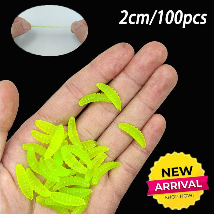 20PCS - 100pcs Lifelike Red Worm Soft Lure Earthworm ice winter Fishing Silicone Artificial Bait Fishy Shrimp Additive Bass Carp - Bivakshop