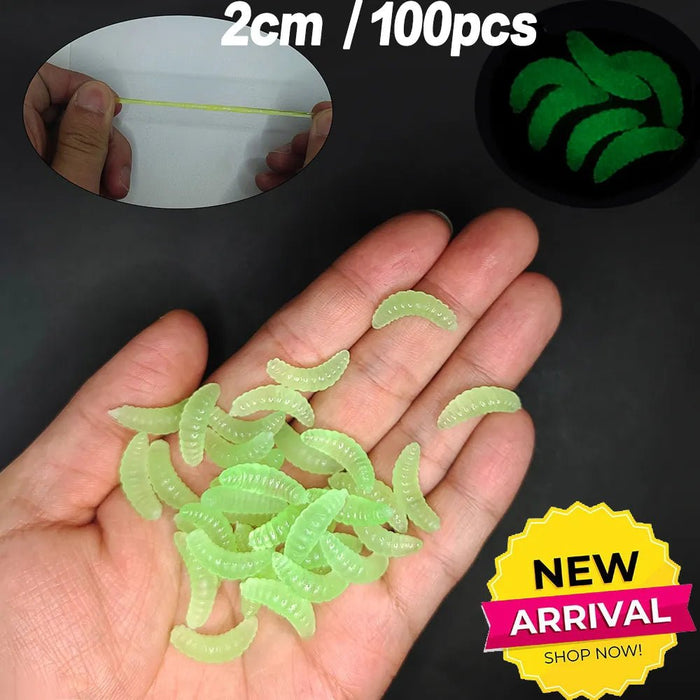 20PCS - 100pcs Lifelike Red Worm Soft Lure Earthworm ice winter Fishing Silicone Artificial Bait Fishy Shrimp Additive Bass Carp - Bivakshop