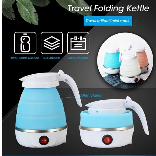 220V 0.6L Mini Folding Kettle Portable Water Heater 600W Silicone Compression Electric Kettle Home Kettle Easy To Travel - Bivakshop