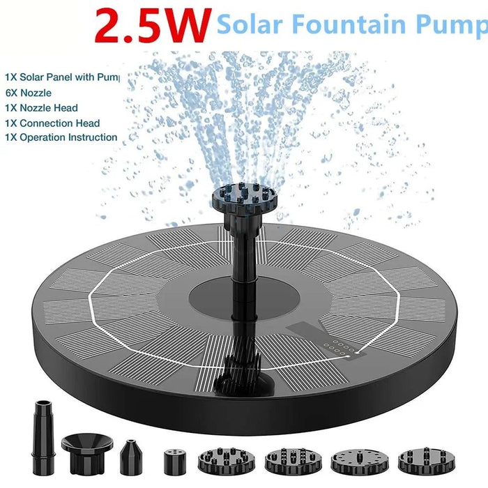 2.5W solar vogelbad fontein - natuurlijke waterattractie voor tuinen en vijvers - Bivakshop
