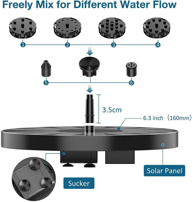 2.5W solar vogelbad fontein - natuurlijke waterattractie voor tuinen en vijvers - Bivakshop