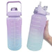 2L waterfles met tijdsaanduiding - Tritan kunststof, BPA - vrij - Sportfles met rietje en veerdeksel - Bivakshop