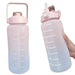 2L waterfles met tijdsaanduiding - Tritan kunststof, BPA - vrij - Sportfles met rietje en veerdeksel - Bivakshop