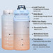 2L waterfles met tijdsaanduiding - Tritan kunststof, BPA - vrij - Sportfles met rietje en veerdeksel - Bivakshop