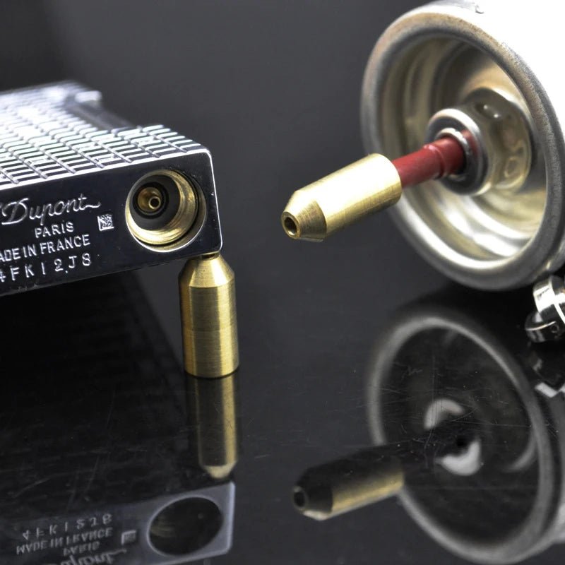 3 - delige herbruikbare gasadapter - Navuldop voor dupont ligne aanstekers - Bivakshop