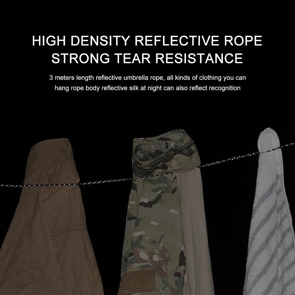 3 M Camping Stretch Clothesline With 12 Clips Windproof Travel Clothesline Elastic Laundry Clothes Line for Hotel Trip Cruise - Bivakshop
