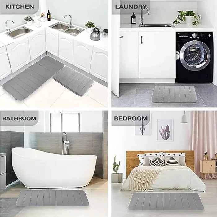 3 Stuks Badmat Set Zacht Voetenmat Absorberend Geheugenschuim Droog Snel Antislip Vloer Keuken Douche Kamer Deurmat Toilet Vloermat - Bivakshop
