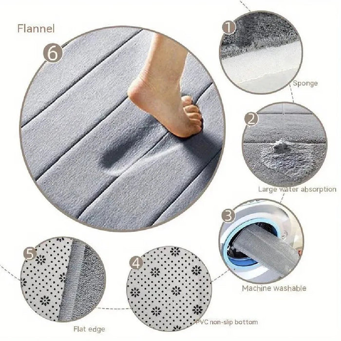 3 Stuks Badmat Set Zacht Voetenmat Absorberend Geheugenschuim Droog Snel Antislip Vloer Keuken Douche Kamer Deurmat Toilet Vloermat - Bivakshop