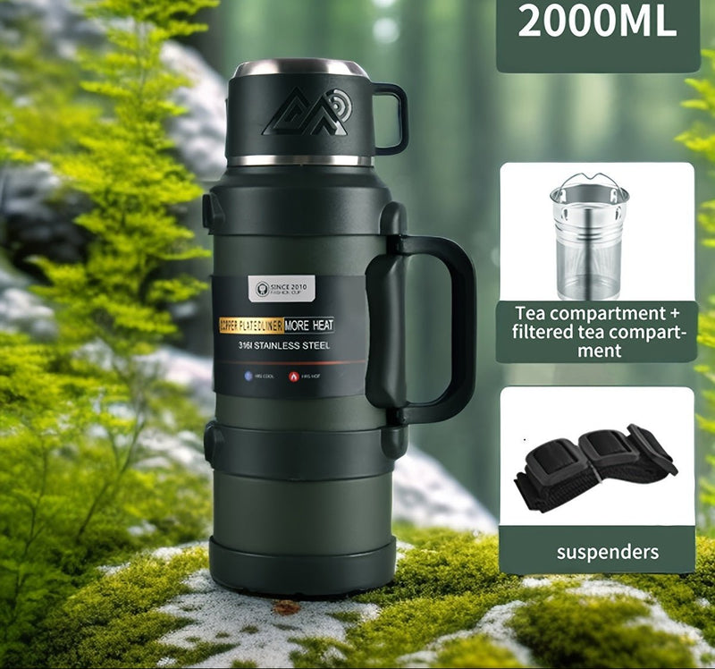 Premium RVS 316 thermosfles 24 uur warm koud