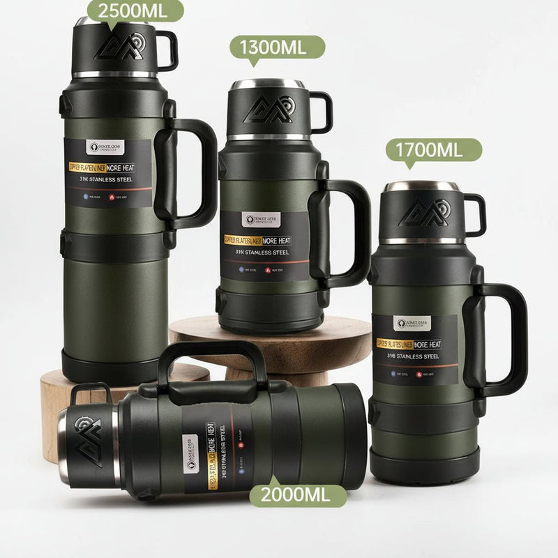 Premium RVS 316 thermosfles 24 uur warm koud