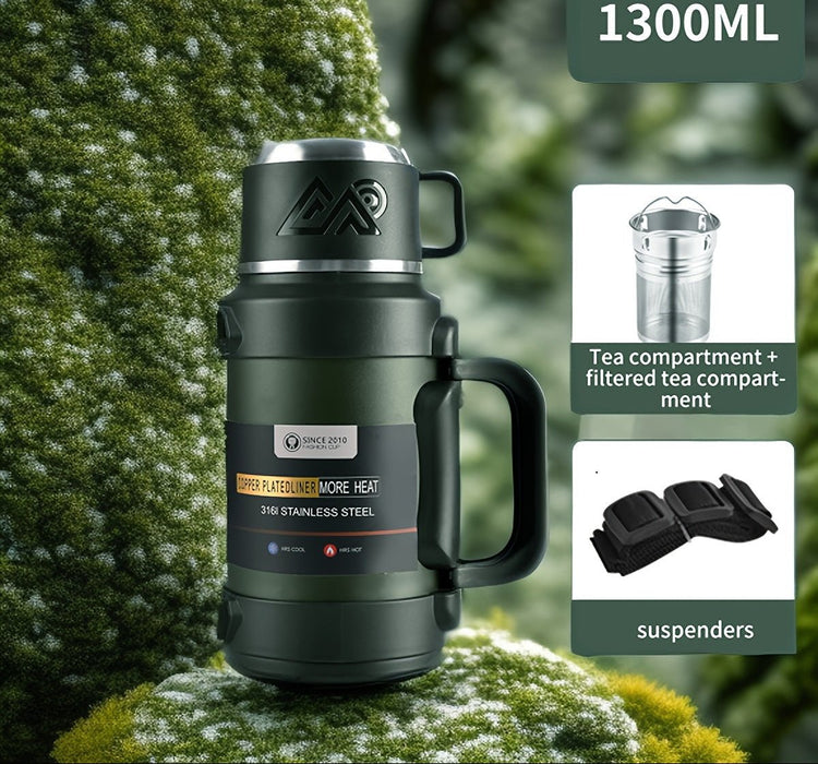 Premium RVS 316 thermosfles 24 uur warm koud