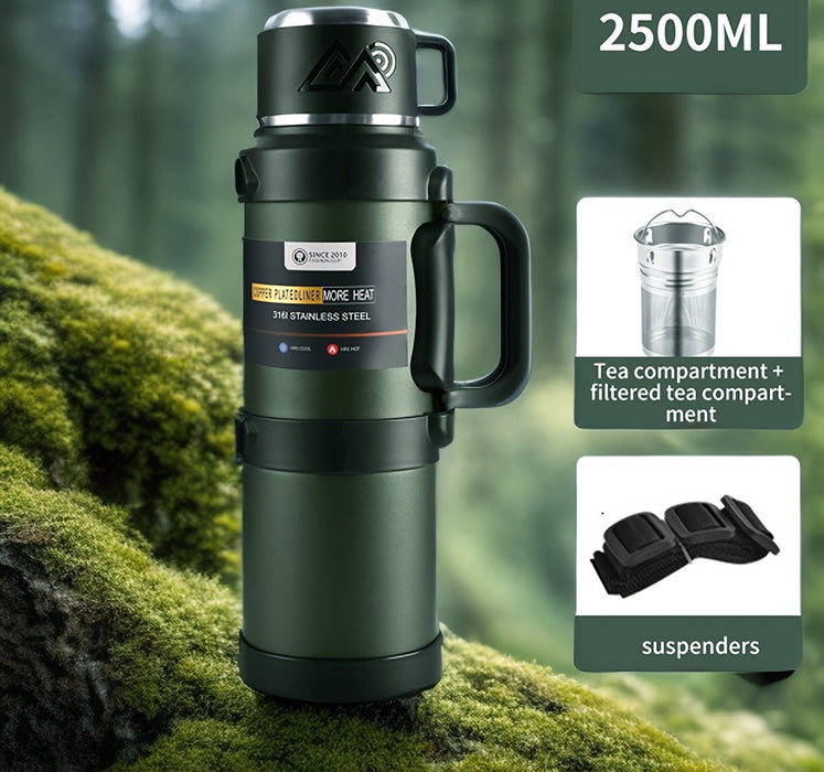 Premium RVS 316 thermosfles 24 uur warm koud