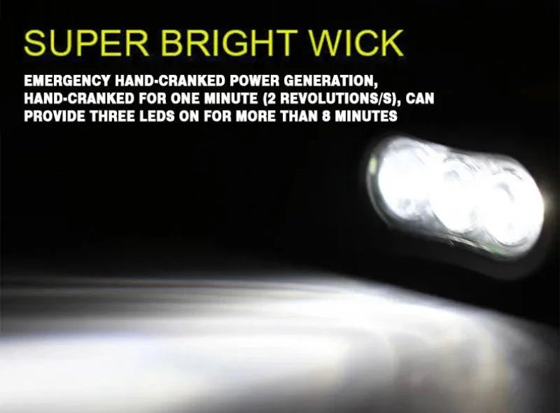 3LED draagbare zaklamp – Met karabijnhaak – Zonne‑energie & Dynamo - Bivakshop