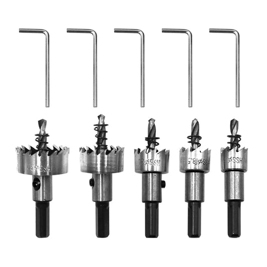 5 - delige HSS titanium gecoate gatenzaag set - Voor hout, aluminium en ijzer - 16 - 30 mm boorbits - Bivakshop