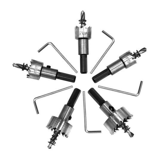 5 - delige HSS titanium gecoate gatenzaag set - Voor hout, aluminium en ijzer - 16 - 30 mm boorbits - Bivakshop