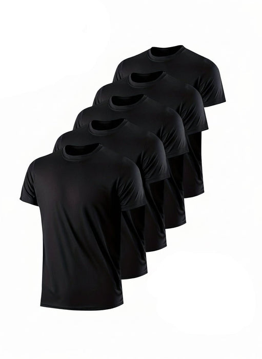 5 - delige Set Heren Sport T-shirts – Ultralicht, Sneldrogend en Ademend - Bivakshop