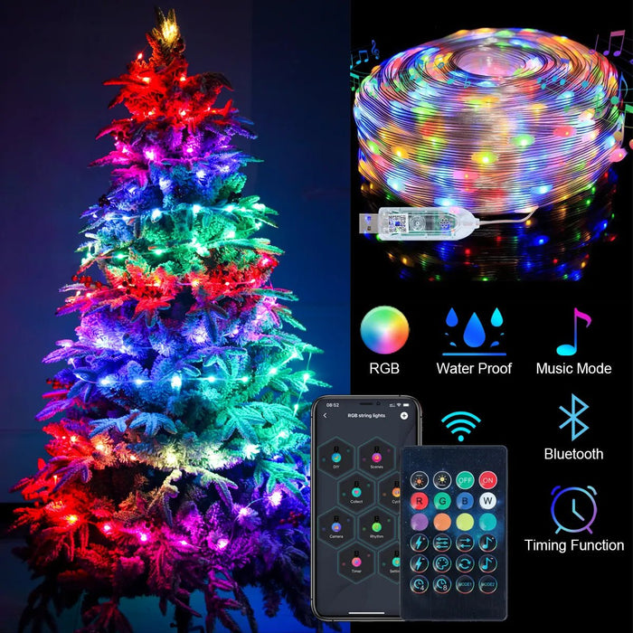 5/10M Christmas Strip Light String Garland Lights Christmas Tree Ornament Holiday Lighting Navidad Decor Wedding Decor Light - Bivakshop