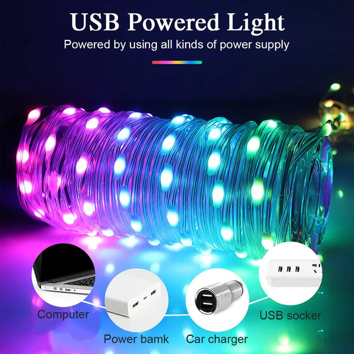 5/10M Christmas Strip Light String Garland Lights Christmas Tree Ornament Holiday Lighting Navidad Decor Wedding Decor Light - Bivakshop