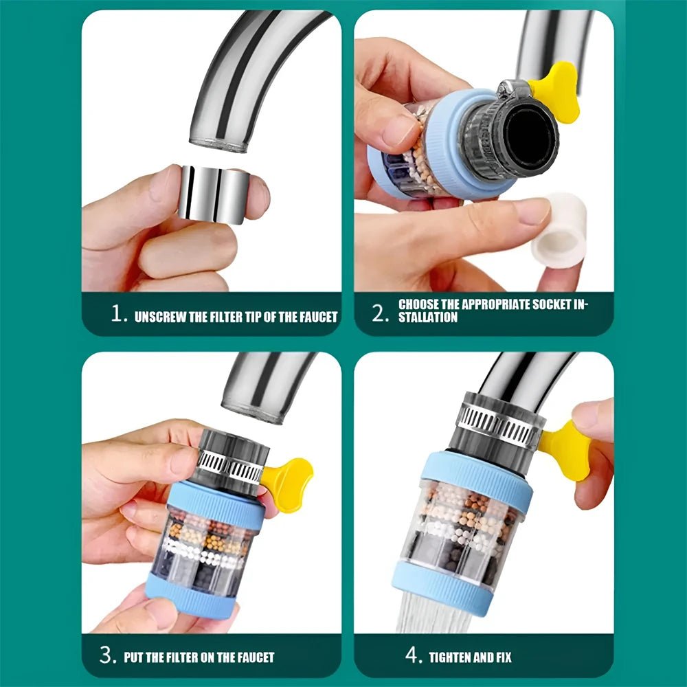 6 laags waterfilter - Kraan purifier - Keukenaccessoires voor schoon en veilig drinkwater - Bivakshop