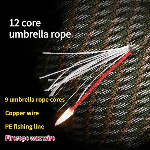 650 militair paracord 4 mm – 12 - strengs survivalkoord – 100 m lengte - Bivakshop