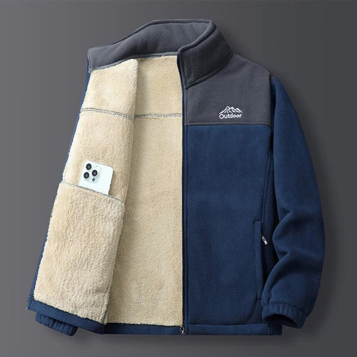 7XL plus size heren outdoor jas - Winter fleece jas met winddichte kraag - Geschikt voor hiking en skiën - Bivakshop