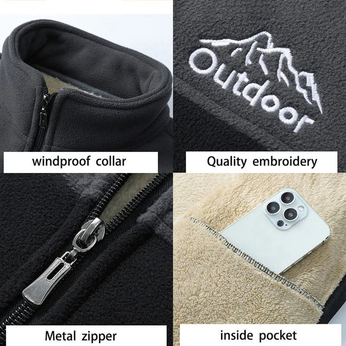 7XL plus size heren outdoor jas - Winter fleece jas met winddichte kraag - Geschikt voor hiking en skiën - Bivakshop