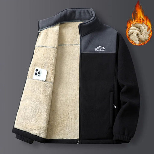 7XL plus size heren outdoor jas - Winter fleece jas met winddichte kraag - Geschikt voor hiking en skiën - Bivakshop